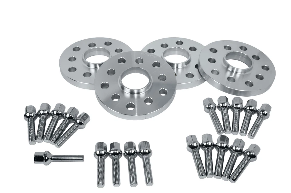 4 piezas espaciadores de rueda centrados en el buje 57,1 de grosor Audi 5x112 20 mm con pernos de orejetas 14x1,5 Foto 2 de 4