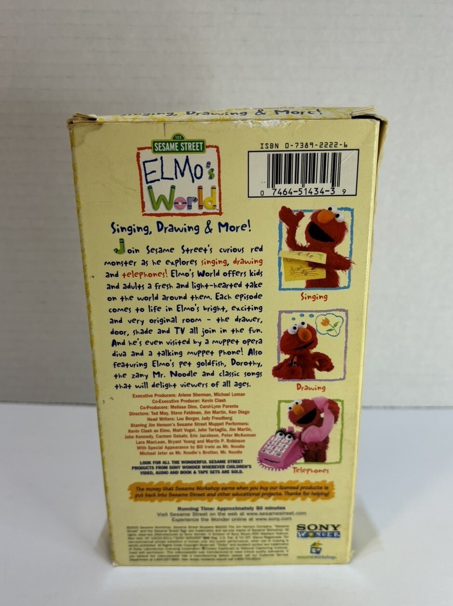 Elmos World - Singing, Drawing More (VHS, 2000) 74645143439