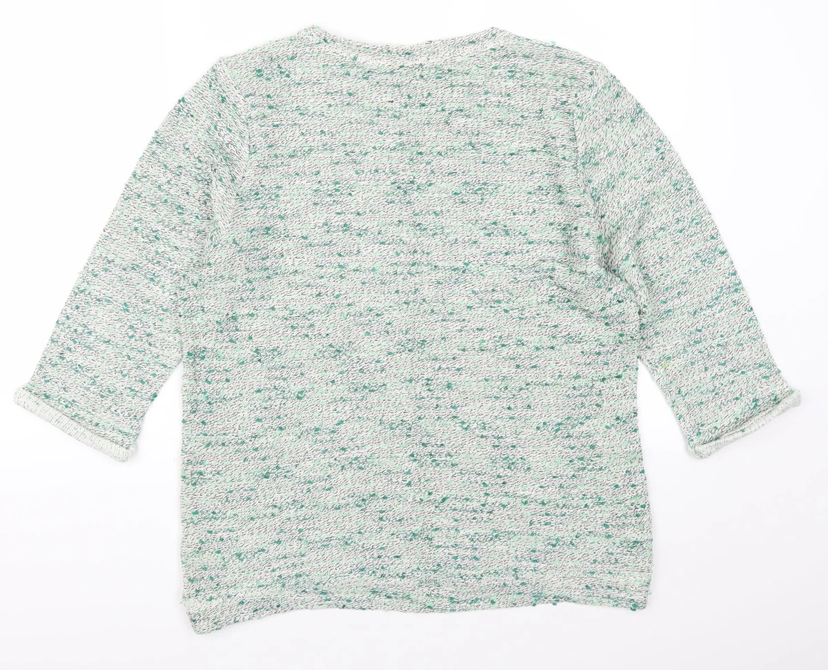 H M Womens Green Round Neck Cotton Pullover Jumper Size S eBay