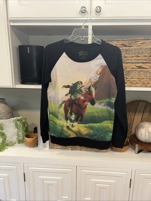 Legend Of Zelda Ocarina Of Time 3D Link and Epona Pullover Top Medium
