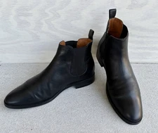 Dunross & Sons Jayden Men's Black Leather Casual/ Dress Chelsea Boots Size 11