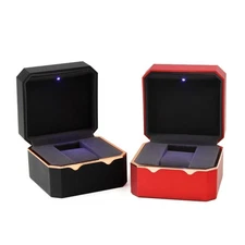 Single Slot LED Light Watch Case Antidust Storage Holder Luxury Jewelry Gift Box