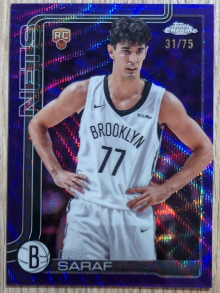 2025-26 Topps Chrome - Ben Saraf #276 Purple Wave Refractor /75 (RC)
