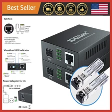 Gigabit Ethernet Media Converter Dual LC Fiber to RJ45 1000Base-SX 550m 2-Pack