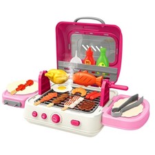 Kids Outdoor Grill Playset Foldable Cooking Grill Playset with Mist