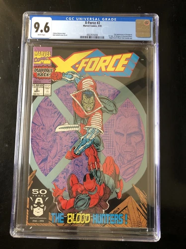 🔑 💎🔥 X-Force 2 Deadpool's 2nd Appearance White Pages!  CGC Graded 9.6🔑 💎🔥