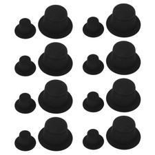 60pcs Miniature Top Hats: Black Mini Doll Formal Hats for DIY Crafts Snowman