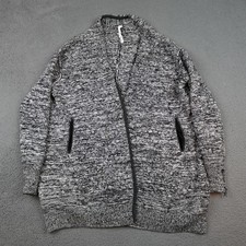 Lululemon Cardi All Day Sweater Womens XS/S Gray Black Merino Wool Zip Cardigan