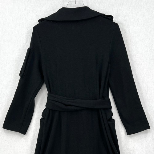 DIANE VON FURSTENBERG Wool Knit Wrap Dress Womens 6 Black Safari Cargo Utility - Picture 5 of 18