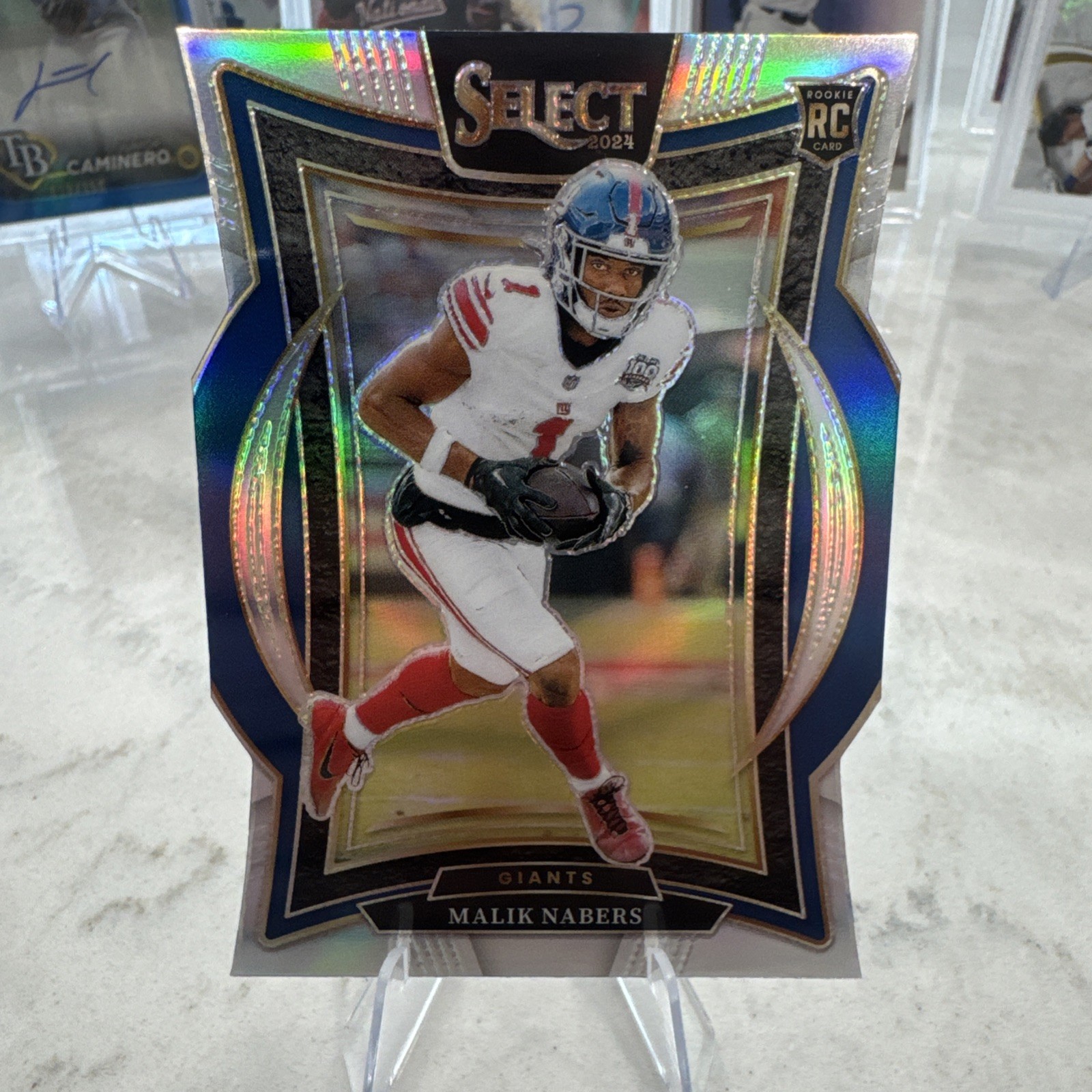 2024 Panini Select - Concourse Malik Nabers #29 Silver Prizm Die-Cut (RC)