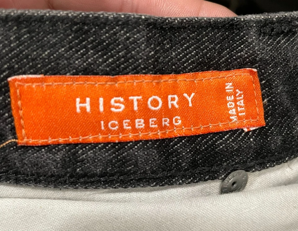 VTG Iceberg History Jeans Mens 38x35 Black Y2K Speedy Gonzalez Embroidered Baggy - Image 4 of 4
