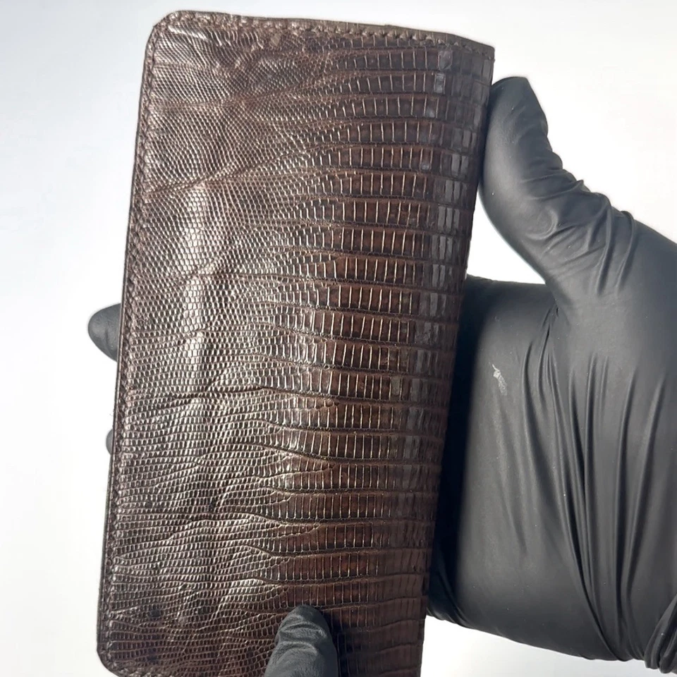 Funda de teléfono iPhone 14 Pro de lujo exótica piel de lagarto cartera Foto 3 de 4