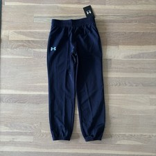 Boys Blue Under Armour Logo Jogger Sweatpants Size Small NWT
