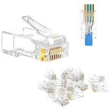 LOT OF RJ45 Pass Through Modular Plug Network Cable Connector End 8P8C CAT6 CAT5
