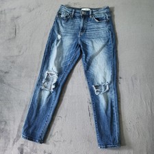 KanCan Jeans Juniors Size 5/26 Milan High Rise Mom Distressed Relaxed Fit
