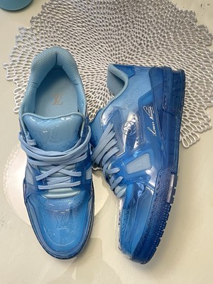 Size 9LV (10US) Louis Vuitton Virgil Translucent Blue Trainer Skate Denim Rick 4