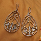 QVC VT Luxe Silvertone Open Work Floral Design Drop Earrings — photo 4