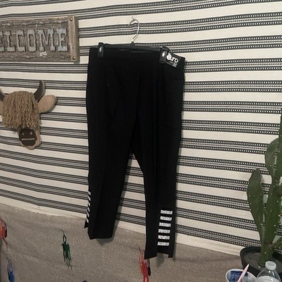 NWT Euro Classics Black Capris With Rhinestones At Leg Slits Sz 12