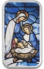 2025 PAMP Nativity Scene - 1 oz Colorized Stained - Glass Silver Bar w/Box #2107