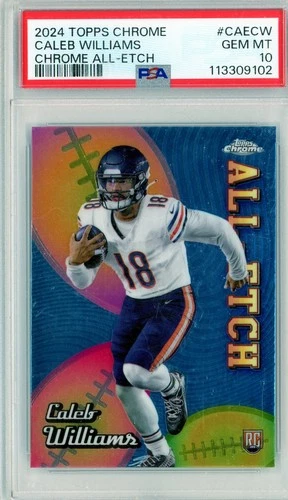 💥 2024 Topps Chrome All-Etch Caleb Williams #CAE-CW PSA 10 GEM MT Rookie RC