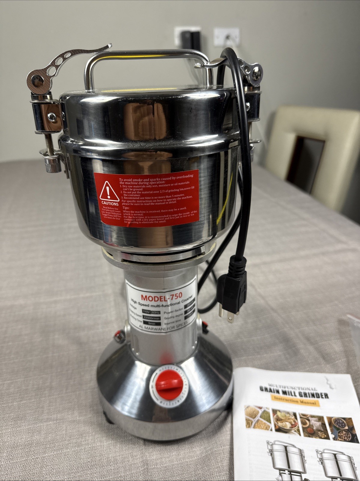 Electric Grain Mill Grinder 750g Spices Coffee