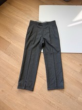 Vintage Grey Wool Trousers 33x29 Pleated Preppy Tailored Evan Picone Classic