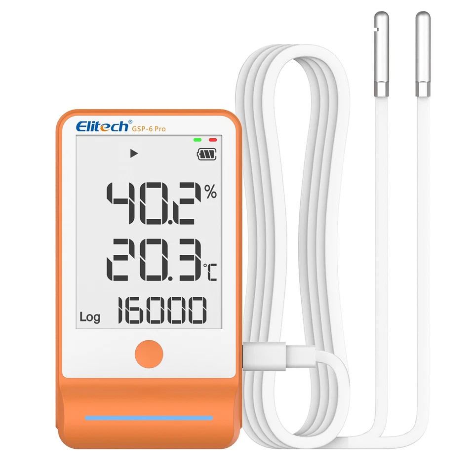 Elitech Temperature Humidity Data Logger GSP-6Pro/6Pro-GTDE Thermometer Vaccine - Image 3 of 4