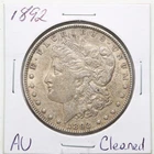 1892 $1 Morgan Silver Dollar with AU Detail Cleaned #6562