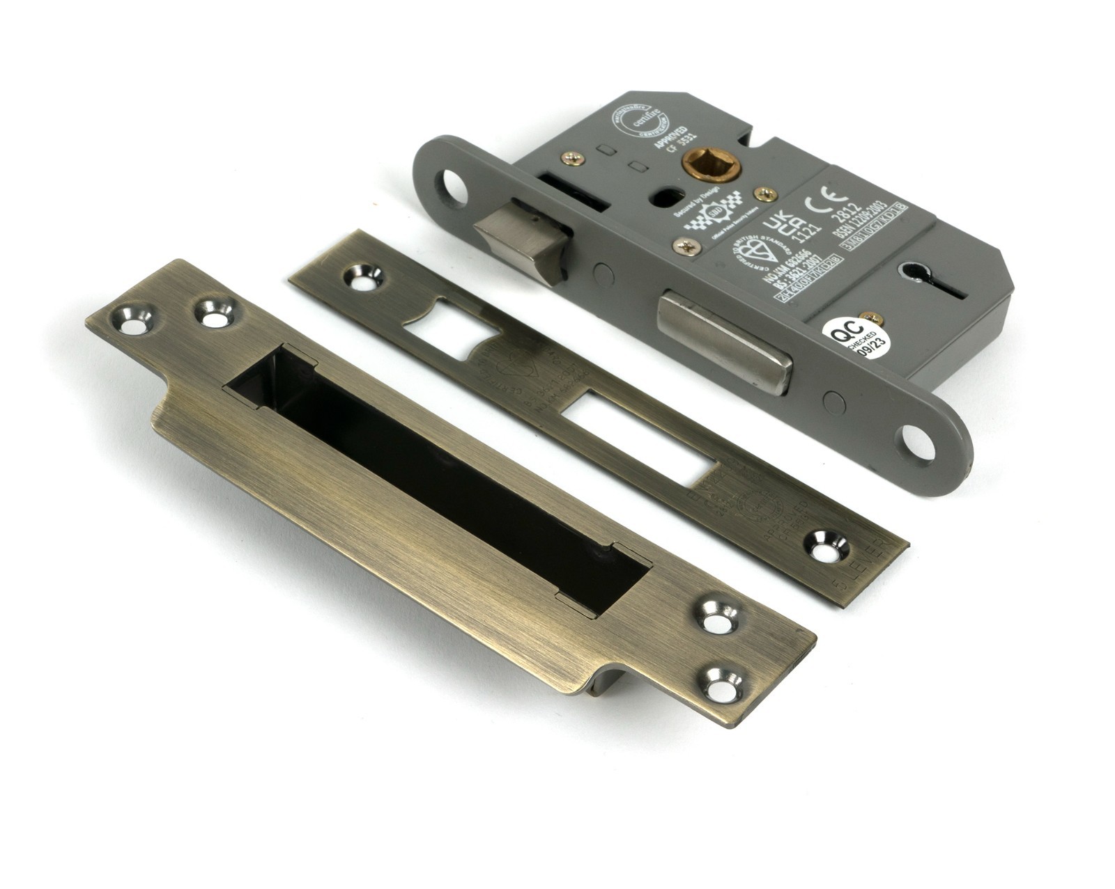 From The Anvil 51356 Aged Brass 2.5"" 5 Lever BS Sash Lock KA