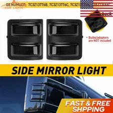 2Pcs Smoke 2008-2016 Ford F250 Duty Super Side Mirror Amber LED Signal Lights