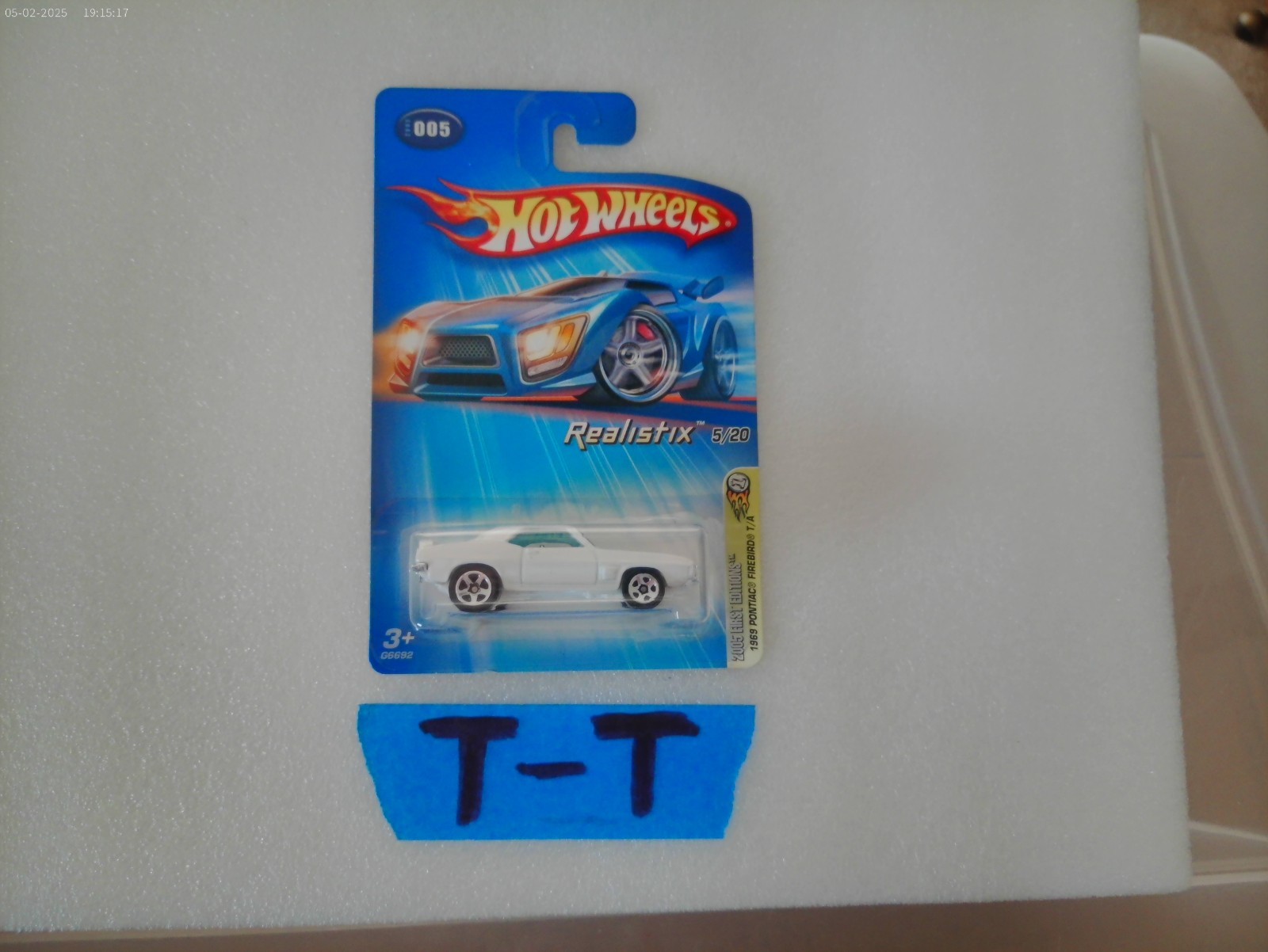 HOT WHEELS 69 PONTIAC FIREBIRD T/A WHITE 1969 FIRST EDITIONS # 005 1:64 HW T-T