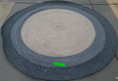 IVORY / BLUE 7'-0'' x 7'-0'' Broken Thread Rug Reduced Price 1172795703 BRD903M-7R