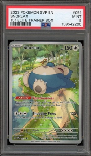 Pokemon Snorlax 151 MEW EN ETB Promo SVP EN 051 PSA 9 Mint