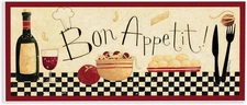 Stupell Home Décor Bon Appetit Kitchen Wall Plaque, 7 x 0.5 x 17, 17L x 7W 