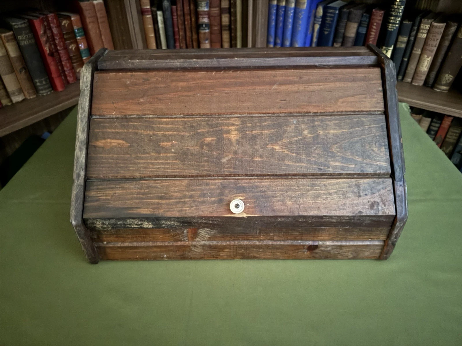 Vintage Rustic Wooden Bread Box Countertop Storage Bin Slant Front 18"
Opens in a new window or tab
