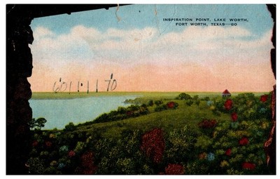 1947 Inspiration Point Lake Worth Fort Worth Texas Vintage Postcard
