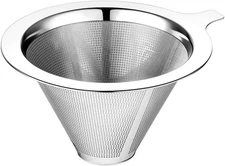Upgraded Pour Over Coffee Filter, Coffee Dripper, Paperless Mess Stainless Steel