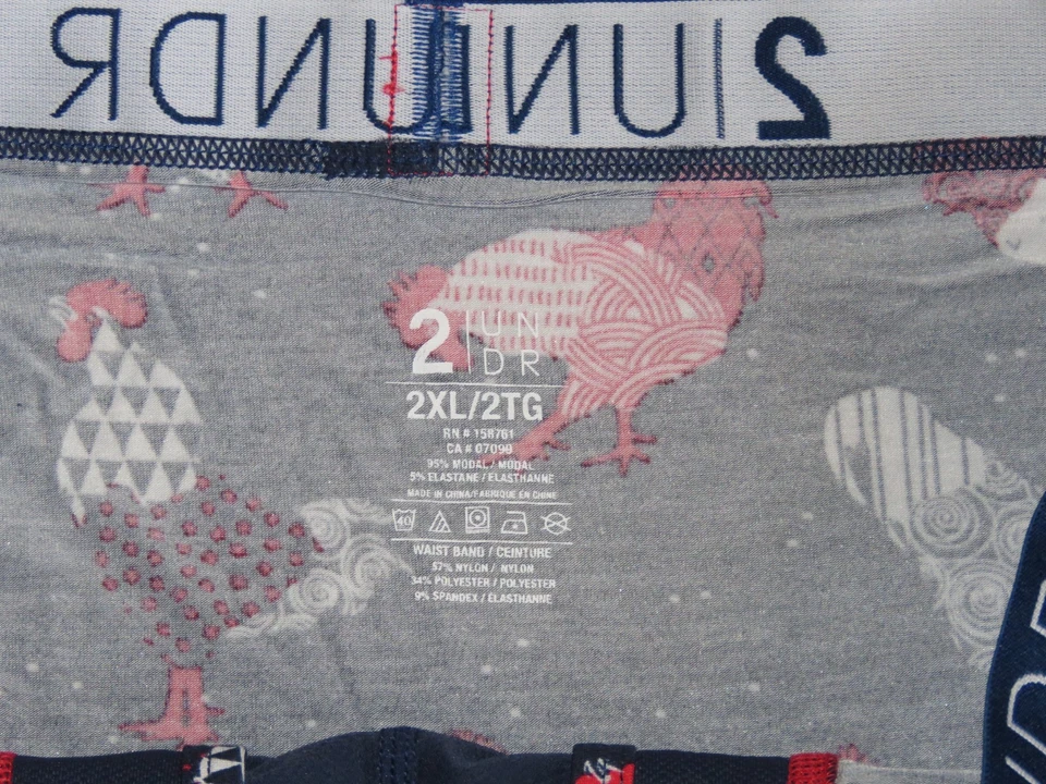 Calzoncillos Boxer 2UNDR Para Hombres Swing Shift Talla 2XL Gallos "JUEGO PATRIOTA" Novedad Nuevos con Etiquetas Foto 3 de 4