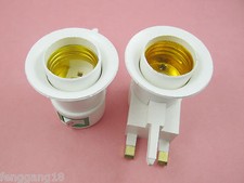 LED Light Bulb Lamp Socket Base Holder E27 to UK Plug Plastic Adapter Converter