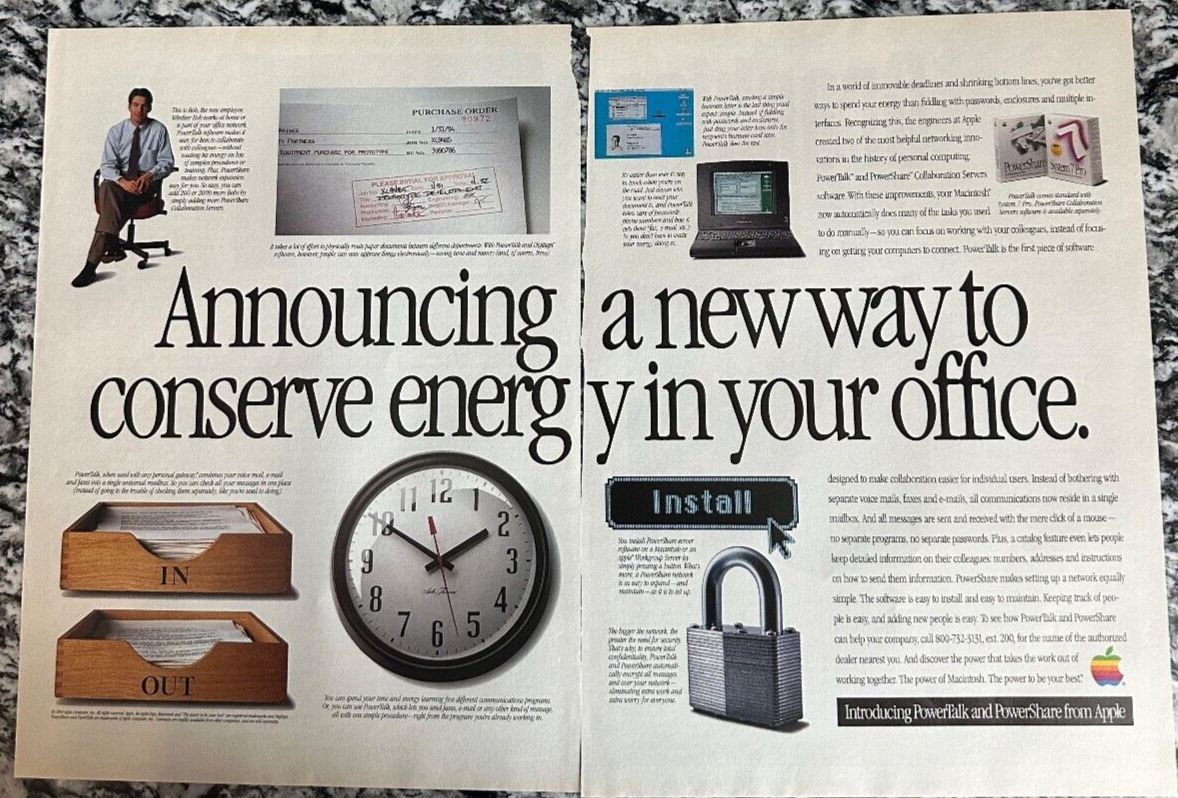 1994 Apple Macintosh PowerTalk and PowerShare Print Ad | eBay