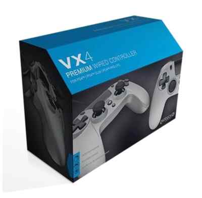 Gioteck VX4 Wired Controller for (PS4) Sony PlayStation 4 (SILVER) - NEW