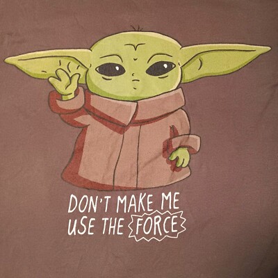 Maglietta Ufficiale The Mandalorian - Con Stampa 'Don't Make Me Use The Force' E Baby Yoda