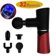 LCD 32 Speed Massage Gun Percussion Massager Tissue Muscle Vibrating Relax Red