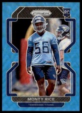 2021 Prizm Monty Rice Blue Wave Prizm /199 Rookie RC Titans