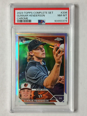 2023 TOPPS CHROME REFRACTOR GUNNAR HENDERSON RC PSA 8 #206 