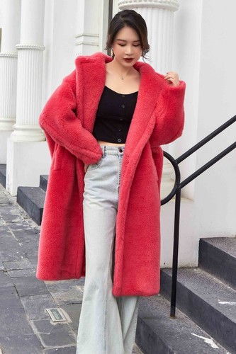 Fashion Coat 2023 Classic Fur Coat Womens Warm Long Loose Wool Alpaca Outwear - Picture 16 of 41