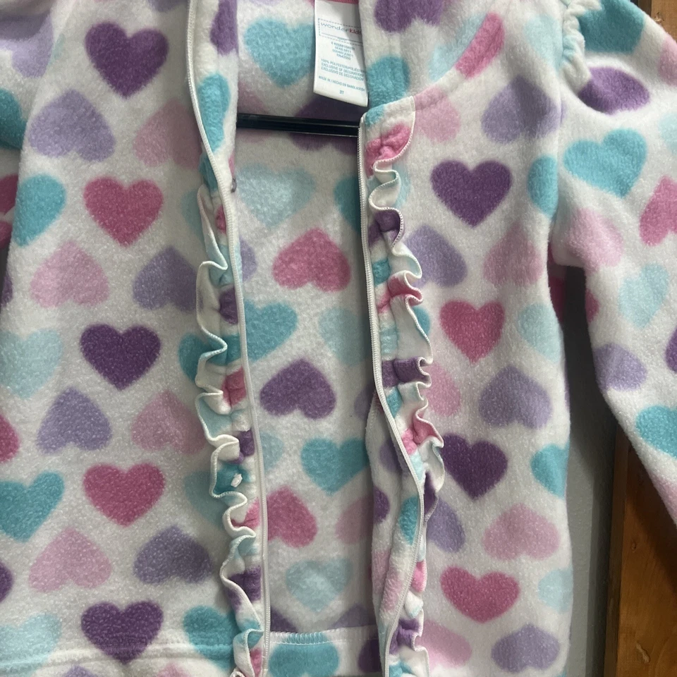 Jaqueta WONDER KIDS 3T GIRLS FLEECE HOOD acabamento com babado - Imagem 4 de 4