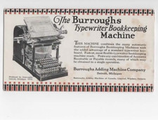 The Burroughs Typewriter  Detroit Michigan c1915  ink blotter thumbnail