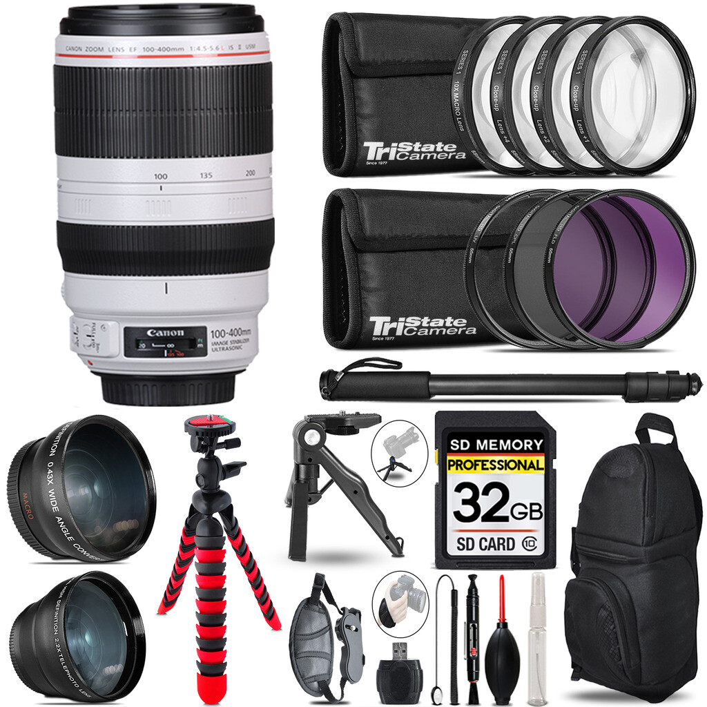 Canon EF 100-400mm IS II USM Lens Lens Kit Tripod Backpack