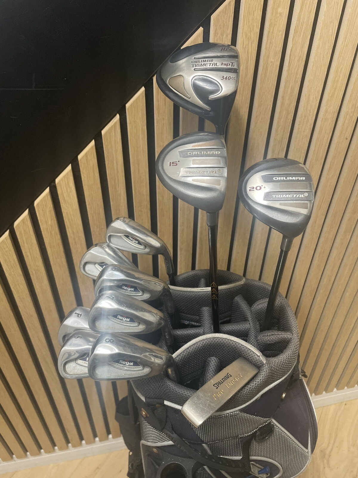 Full set of Orlimar & Regal Graphite Golf Clubs & Masters Cart Bag